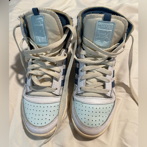 adidas Other - Adidas TOP TEN youth hi-tops- leather, suede- cool blue colors- size 5 men
